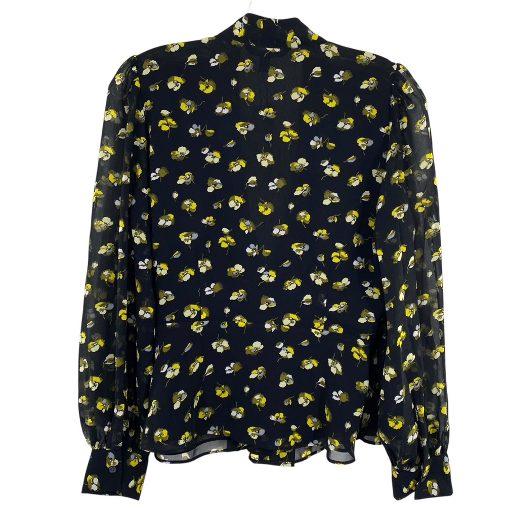 Banana Republic Floral Wrap Top Black New - Picture 9 of 13
